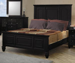 Sandy Beach 5-Pc Black Wood Queen Panel Bedroom Set