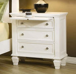 Sandy Beach 5-Pc White Wood Queen Sleigh Storage Bedroom Set