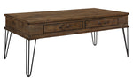 Shaffner Rustic Oak Wood Rectangular Cocktail Table