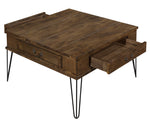 Shaffner Rustic Oak Wood Square Cocktail Table