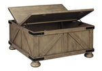 Aldwin Weathered Gray Wood Storage Coffee Table