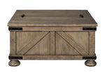 Aldwin Weathered Gray Wood Storage Coffee Table