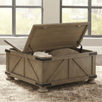 Aldwin Weathered Gray Wood Storage Coffee Table