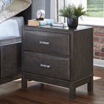 Caitbrook Gray Wood 2-Drawer Nightstand