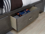 Caitbrook Gray Wood Full Storage Bed