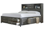 Caitbrook Gray Wood Queen Storage Bed