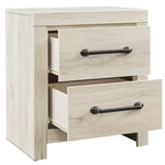 Cambeck Whitewash Wood 2-Drawer Nightstand