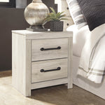 Cambeck Whitewash Wood 2-Drawer Nightstand