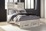 Cambeck Whitewash Wood Full Storage Bed