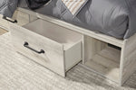 Cambeck Whitewash Wood Full Bed with 4 Storage Drawers