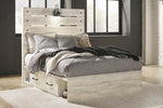 Cambeck Whitewash Wood Full Bed with 4 Storage Drawers