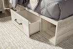 Cambeck Whitewash Wood Full Bed with 2 Storage Drawers