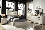 Cambeck Whitewash Wood Full Bed with 2 Storage Drawers