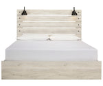 Cambeck Whitewash Wood King Bed with 2 Storage Drawers