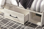 Cambeck Whitewash Wood King Bed with 2 Storage Drawers