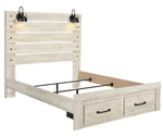 Cambeck Whitewash Wood Queen Storage Bed