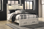 Cambeck Whitewash Wood Queen Storage Bed