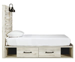 Cambeck Whitewash Wood Twin Bed with 2 Storage Drawers