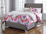 Coralayne Gray Faux Leather Full Bed