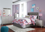 Coralayne Gray Faux Leather Full Bed