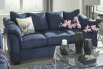 Darcy Blue Fabric Sofa (Oversized)