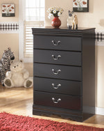 Huey Vineyard Black Wood 5-Drawer Chest