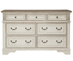 Realyn Natural Oak/Chipped White Wood 7-Drawer Dresser