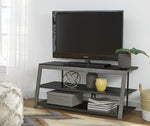 Rollynx Black Glass/Silver Metal TV Stand