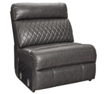 Samperstone 3-Pc Gray Faux Leather Power Recliner Sofa