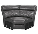 Samperstone 5-Pc Gray Faux Leather Power Recliner Sectional Sofa