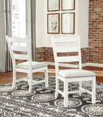 Valebeck 2 Linen/White Wood Side Chairs