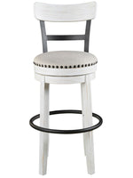 Valebeck White Wood Tall Swivel Bar Stool