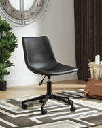 Wilford Black Faux Leather Home Office Swivel Desk Chair