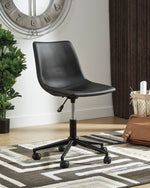 Wilford Black Faux Leather Home Office Swivel Desk Chair