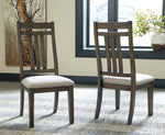 Wyndahl 2 Rustic Brown Wood/Beige Fabric Side Chairs