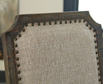 Wyndahl 2 Beige Fabric/Rustic Brown Wood Side Chairs