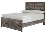 Wynnlow Gray Wood Full Crossbuck Panel Bed