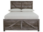 Wynnlow Gray Wood Full Crossbuck Panel Bed