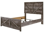 Wynnlow Gray Wood Full Crossbuck Panel Bed