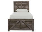 Wynnlow Gray Wood Twin Crossbuck Panel Bed