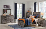 Wynnlow Gray Wood Twin Crossbuck Panel Bed