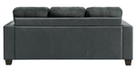 Sloan Gray Fabric/Leather Gel Reversible Sectional