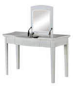 Stina 3-Pc White Wood/Ivory Fabric Vanity Set