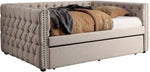 Suzanne Ivory Fabric Twin Daybed w/ Trundle