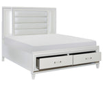 Tamsin White Metallic Wood Cal King Bed (Oversized)
