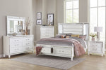Tamsin White Metallic Wood King Bed with Storage