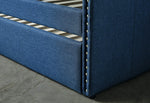 Therese Blue Fabric Twin Daybed with Trundle