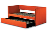 Therese Orange Fabric Twin Daybed with Trundle