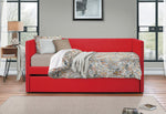 Therese Red Fabric Twin Daybed with Trundle