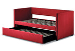 Therese Red Fabric Twin Daybed with Trundle